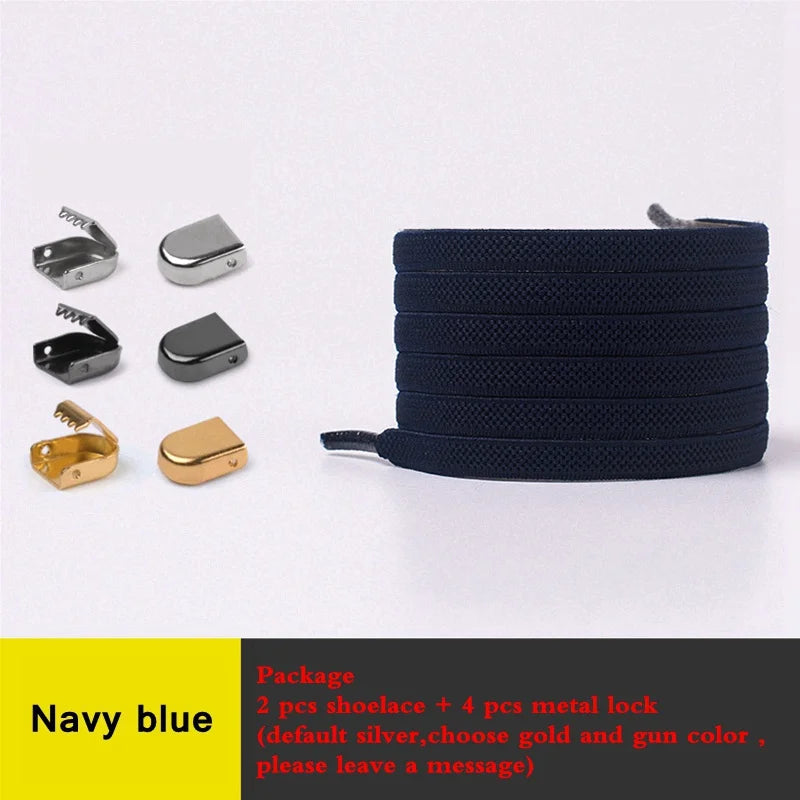 1Pair No Tie Shoe Laces Elastic Shoelaces Outdoor Leisure Sneakers Quick Safety Flat Shoelace Kids and Adult Unisex Lazy Laces