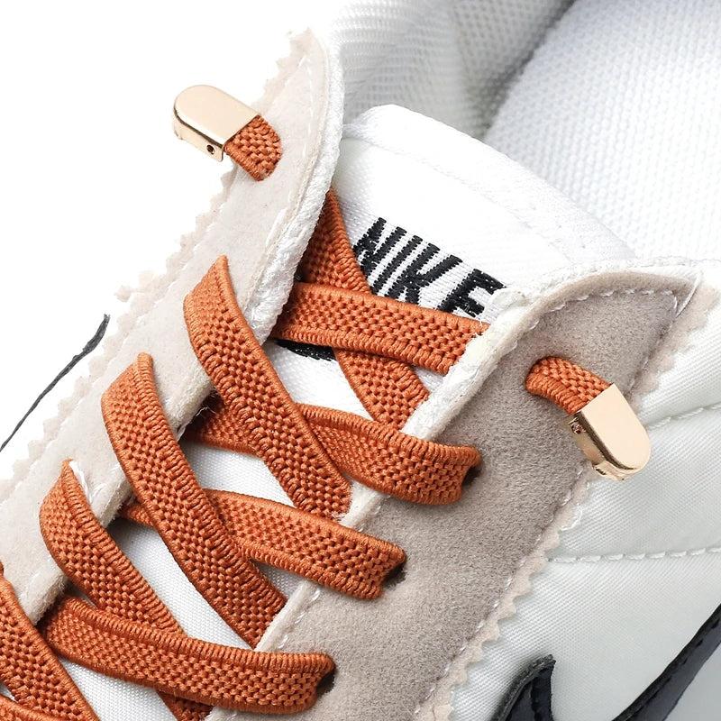 1Pair No Tie Shoe Laces Elastic Shoelaces Outdoor Leisure Sneakers Quick Safety Flat Shoelace Kids and Adult Unisex Lazy Laces