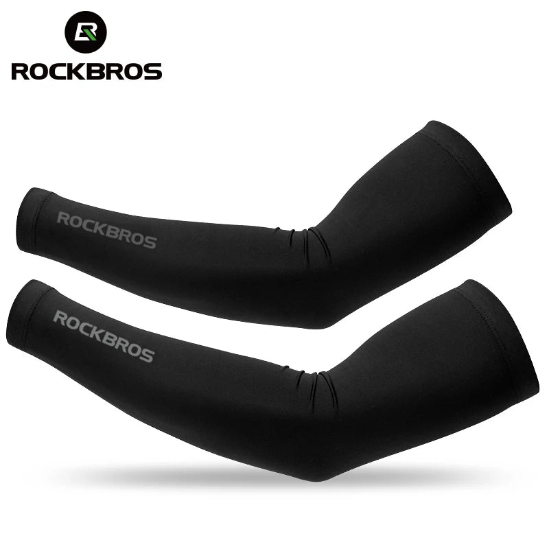 One Pair Ice Fabric Breathable UV Protection Running Arm Sleeves Fitness Basketball Elbow Pad Sport Cycling Arm Warmers