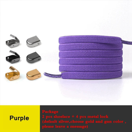 1Pair No Tie Shoe Laces Elastic Shoelaces Outdoor Leisure Sneakers Quick Safety Flat Shoelace Kids and Adult Unisex Lazy Laces
