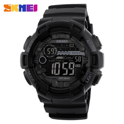 Outdoor Sport Watch Men Multifunction 5Bar Waterproof PU Strap LED Display Watches Chrono Digital Watch Reloj Hombre 1243