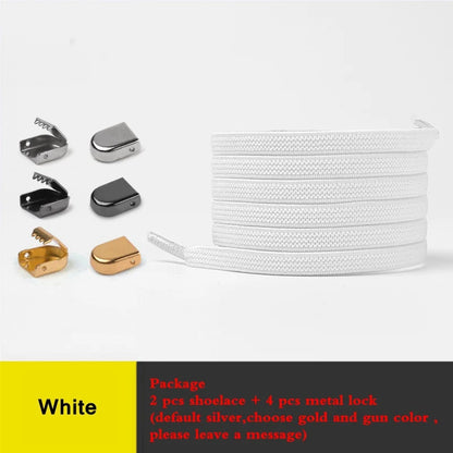 1Pair No Tie Shoe Laces Elastic Shoelaces Outdoor Leisure Sneakers Quick Safety Flat Shoelace Kids and Adult Unisex Lazy Laces