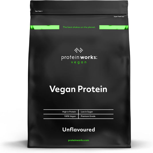 Protein Works - Proteína Vegana - 100% a Base De Plantas - Sin Gluten - Bajo En Grasas - Sin Sabor - 1 Kg