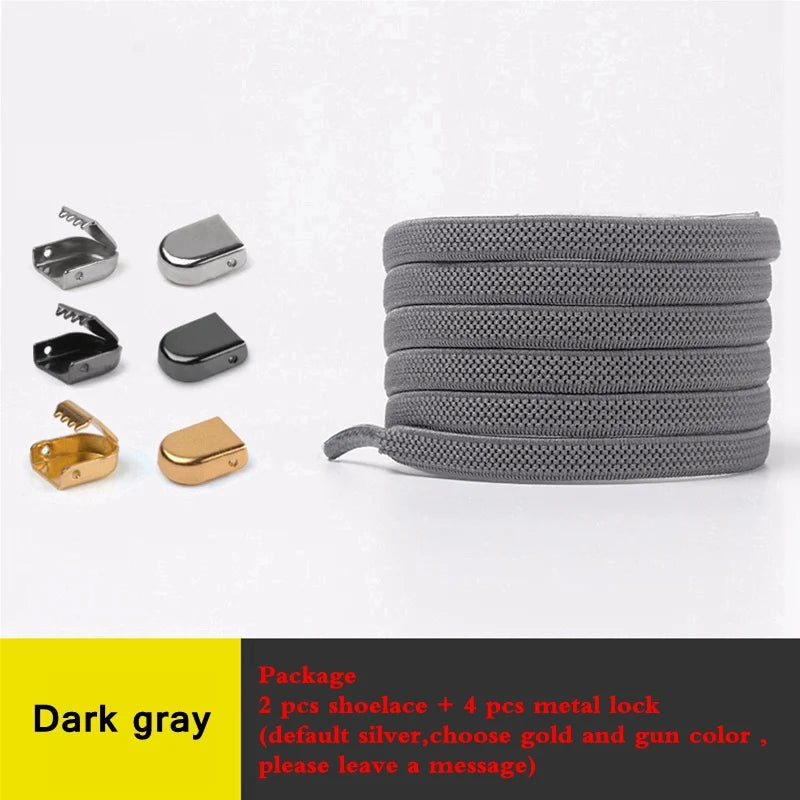 1Pair No Tie Shoe Laces Elastic Shoelaces Outdoor Leisure Sneakers Quick Safety Flat Shoelace Kids and Adult Unisex Lazy Laces