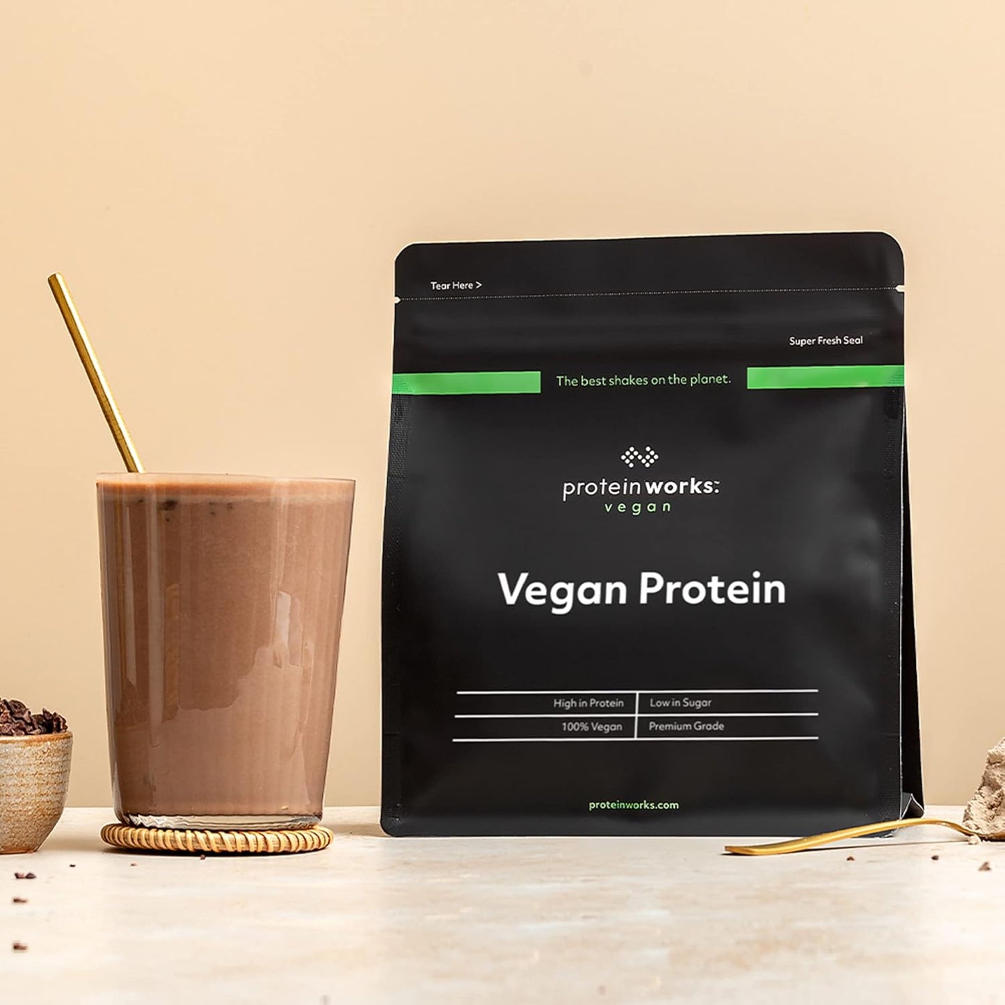 Protein Works - Proteína Vegana - 100% a Base De Plantas - Sin Gluten - Bajo En Grasas - Sin Sabor - 1 Kg