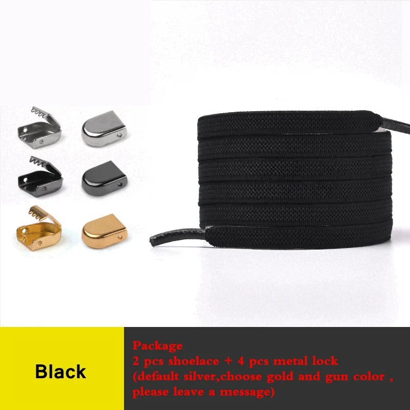 1Pair No Tie Shoe Laces Elastic Shoelaces Outdoor Leisure Sneakers Quick Safety Flat Shoelace Kids and Adult Unisex Lazy Laces