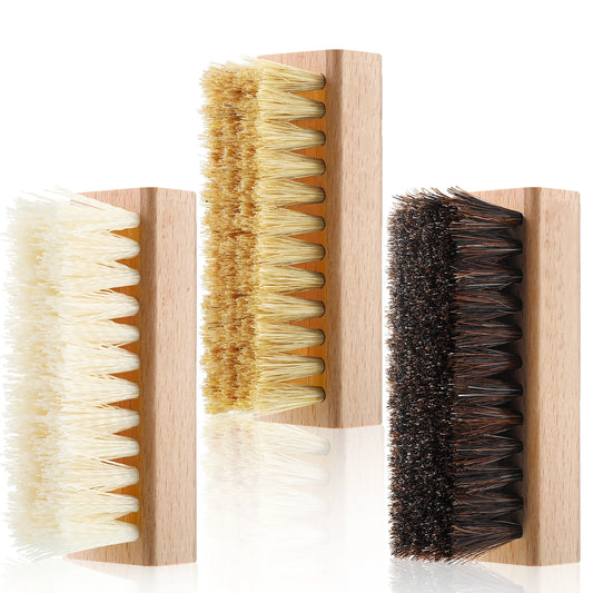 Shoe Cleaning Brush Set, 3 Pieces - Soft Brush, Medium Universal Brush and Hard Brush - Premium Sneaker Brush, Three Different H