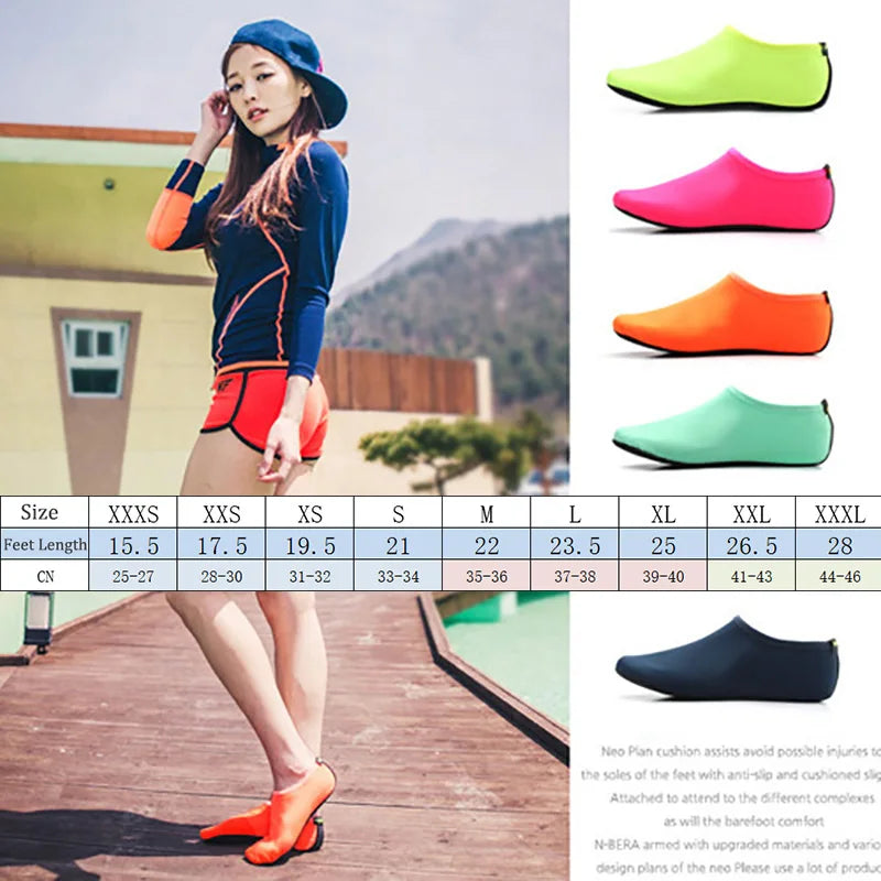 Water Swimming Shoes Solid Color Summer Beach Shoes Aqua Socks Seaside Sneaker Slippers Man Woman Children