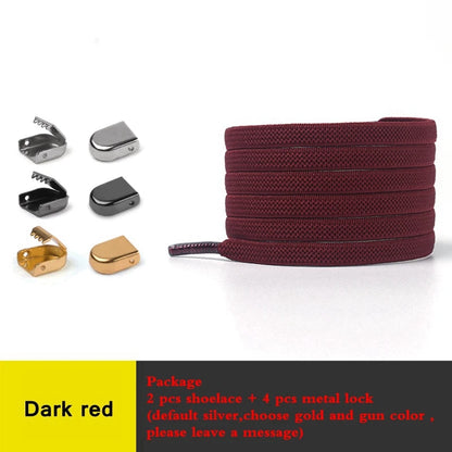 1Pair No Tie Shoe Laces Elastic Shoelaces Outdoor Leisure Sneakers Quick Safety Flat Shoelace Kids and Adult Unisex Lazy Laces