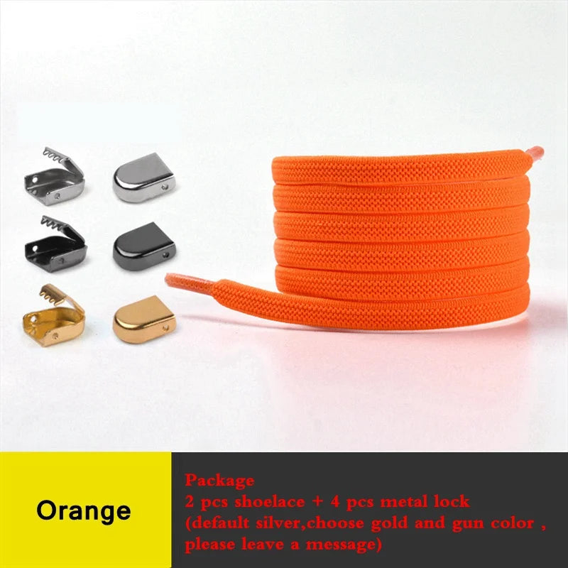 1Pair No Tie Shoe Laces Elastic Shoelaces Outdoor Leisure Sneakers Quick Safety Flat Shoelace Kids and Adult Unisex Lazy Laces