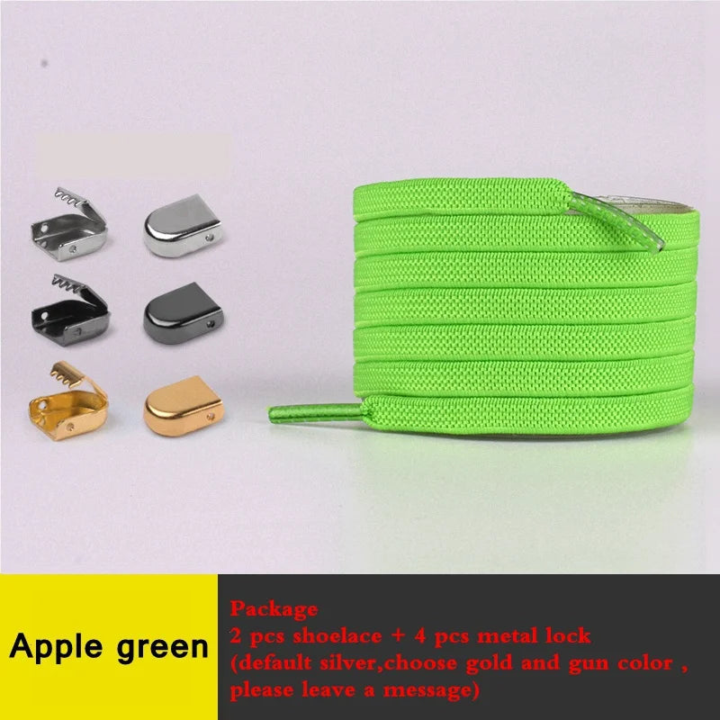 1Pair No Tie Shoe Laces Elastic Shoelaces Outdoor Leisure Sneakers Quick Safety Flat Shoelace Kids and Adult Unisex Lazy Laces