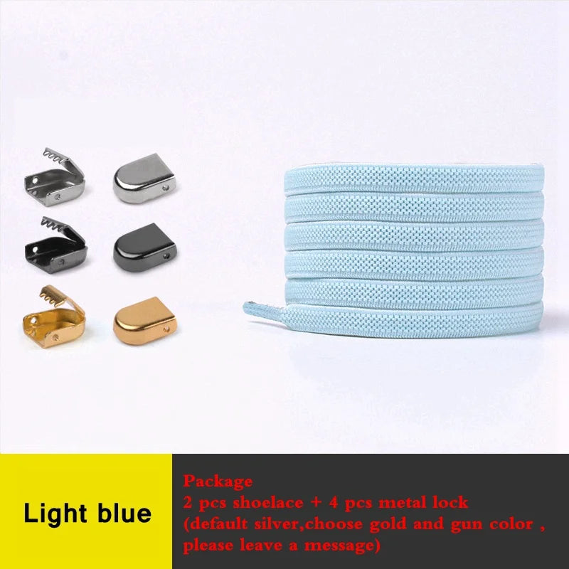 1Pair No Tie Shoe Laces Elastic Shoelaces Outdoor Leisure Sneakers Quick Safety Flat Shoelace Kids and Adult Unisex Lazy Laces