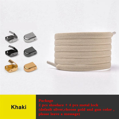 1Pair No Tie Shoe Laces Elastic Shoelaces Outdoor Leisure Sneakers Quick Safety Flat Shoelace Kids and Adult Unisex Lazy Laces