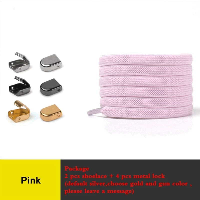 1Pair No Tie Shoe Laces Elastic Shoelaces Outdoor Leisure Sneakers Quick Safety Flat Shoelace Kids and Adult Unisex Lazy Laces