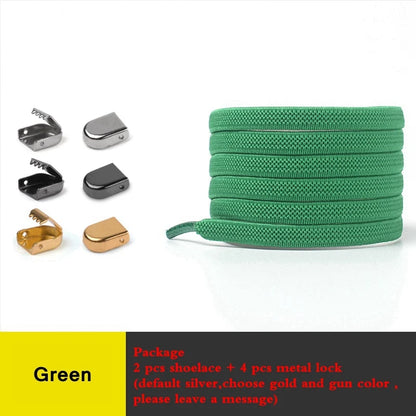 1Pair No Tie Shoe Laces Elastic Shoelaces Outdoor Leisure Sneakers Quick Safety Flat Shoelace Kids and Adult Unisex Lazy Laces