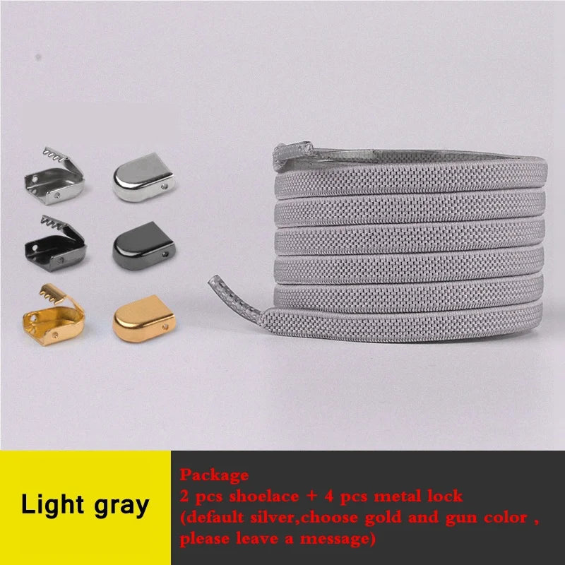 1Pair No Tie Shoe Laces Elastic Shoelaces Outdoor Leisure Sneakers Quick Safety Flat Shoelace Kids and Adult Unisex Lazy Laces